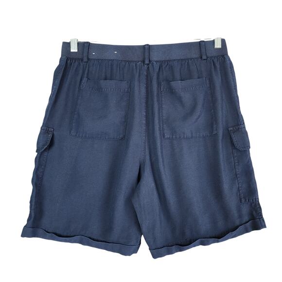 Soft Surroundings Womens Pali Shorts Size Medium Navy Blue Cargo Relaxed Modest - Picture 5 of 11